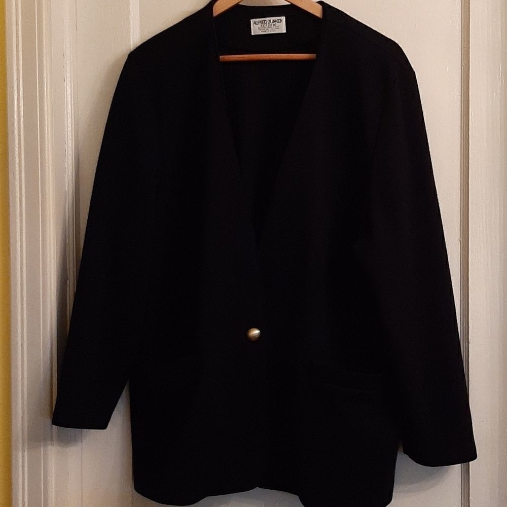 Vintage Alfred Dunner Black Jacket With 2 Pocket Size 42/22